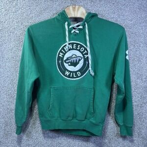 Minnesota Wild Hoodie Mens Large Green NHL Hockey Signature Concepts Lace‎ Up